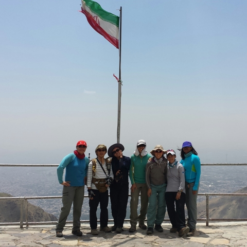 Arriving at a high point with Iran's flag flying high.